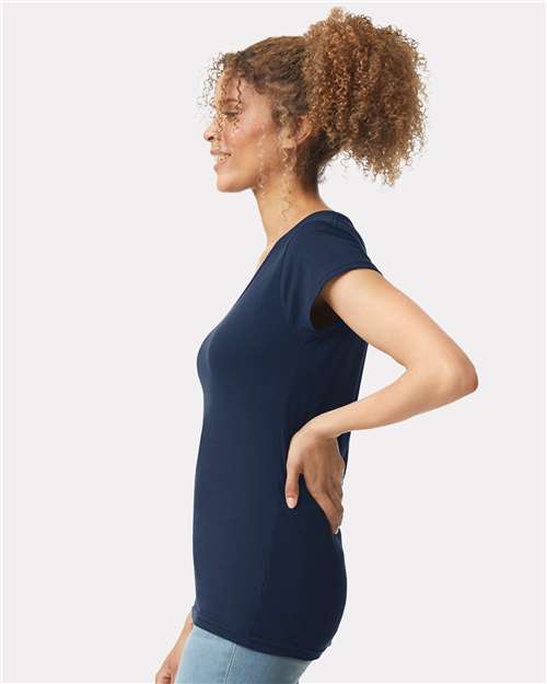 Gildan 64V00L Women's Softstyle? V-Neck T-Shirt - Side view