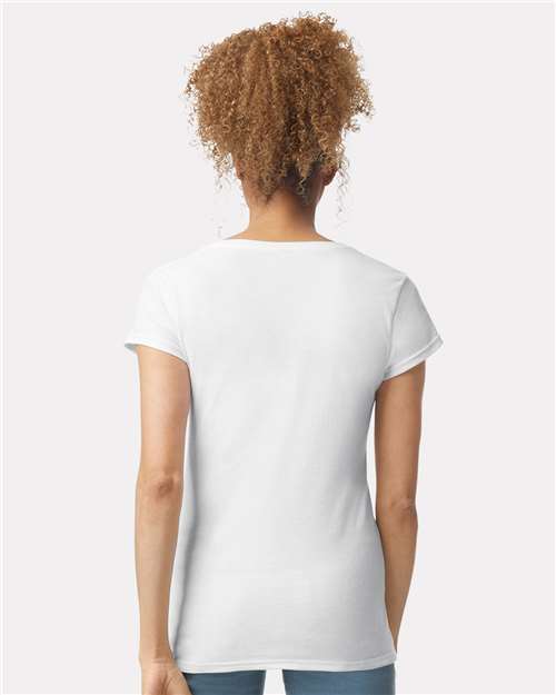 Gildan 64V00L Women's Softstyle? V-Neck T-Shirt - Back view