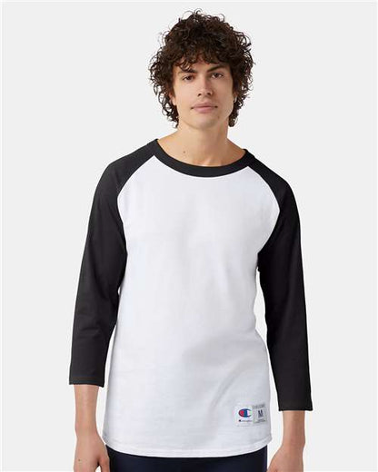 Champion T137 Unisex Raglan Baseball T-Shirt - Front view