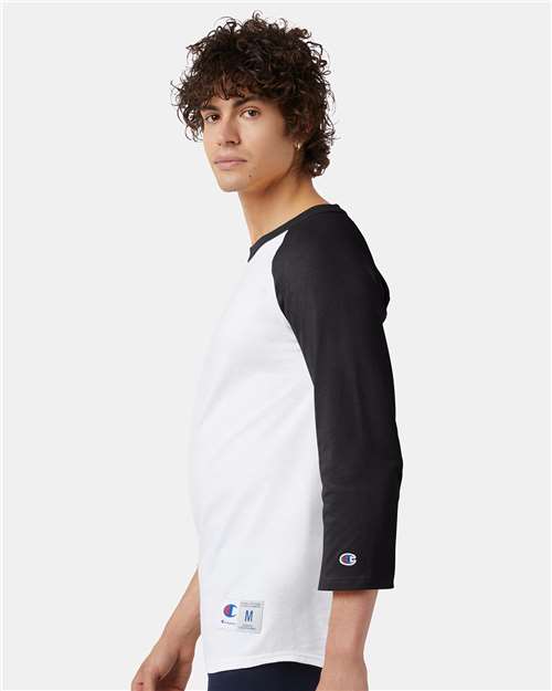 Champion T137 Unisex Raglan Baseball T-Shirt - Side view