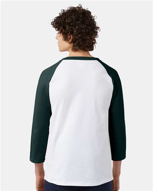 Champion T137 Unisex Raglan Baseball T-Shirt - Back view