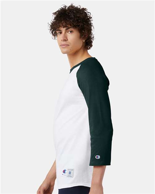 Champion T137 Unisex Raglan Baseball T-Shirt - Side view