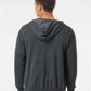 Independent Trading Co. PRM90HTZ Unisex Heathered French Terry Full-Zip Hooded Sweatshirt - Back view