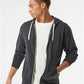Independent Trading Co. PRM90HTZ Unisex Heathered French Terry Full-Zip Hooded Sweatshirt - Front view