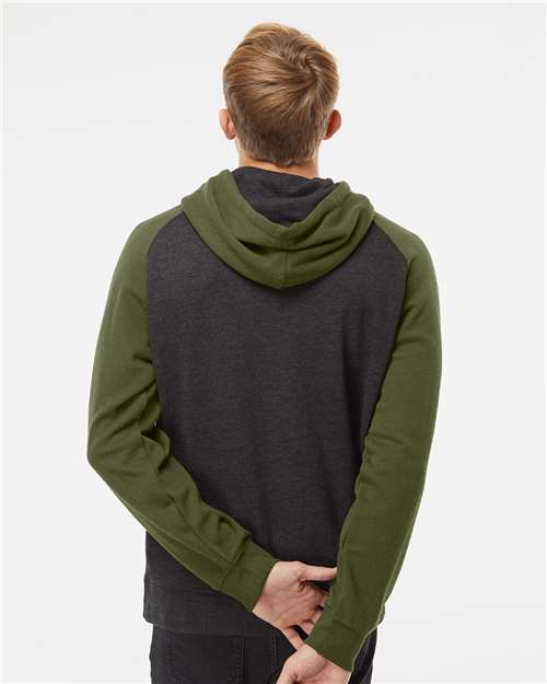 Independent Trading Co. IND40RP Unisex Raglan Hooded Sweatshirt - Back view
