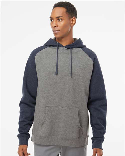 Independent Trading Co. IND40RP Unisex Raglan Hooded Sweatshirt - Front view
