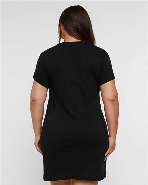 LAT 3522 Women's Fine Jersey V-Neck Coverup - Back view