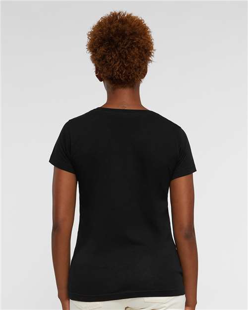 LAT 3507 Women's Fine Jersey V-Neck Tee - Back view