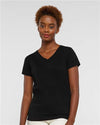 LAT 3507 Women's Fine Jersey V-Neck Tee - Front view