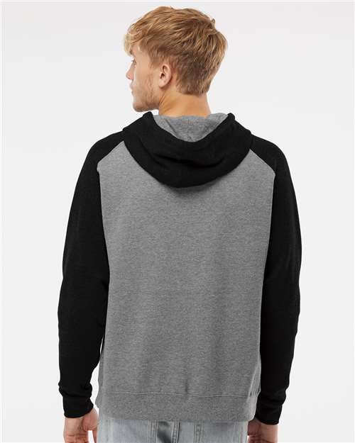 Independent Trading Co. IND40RP Unisex Raglan Hooded Sweatshirt - Back view
