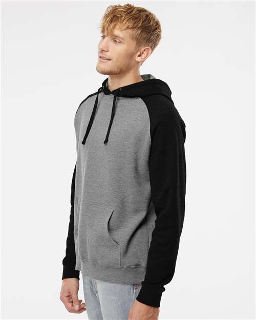 Independent Trading Co. IND40RP Unisex Raglan Hooded Sweatshirt - Side view