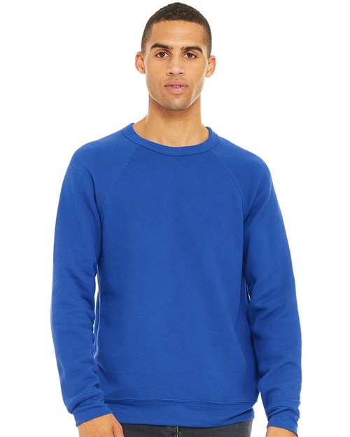 BELLA  CANVAS 3901 Unisex Sponge Fleece Raglan Crewneck Sweatshirt - Front view