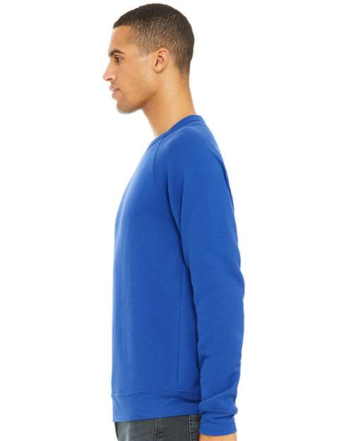 BELLA  CANVAS 3901 Unisex Sponge Fleece Raglan Crewneck Sweatshirt - Side view