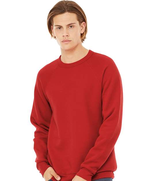 BELLA  CANVAS 3901 Unisex Sponge Fleece Raglan Crewneck Sweatshirt - Front view