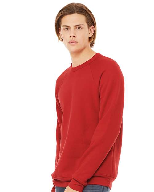 BELLA  CANVAS 3901 Unisex Sponge Fleece Raglan Crewneck Sweatshirt - Side view