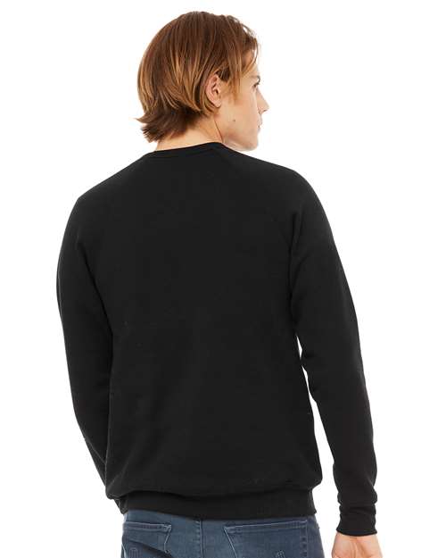 BELLA  CANVAS 3901 Unisex Sponge Fleece Raglan Crewneck Sweatshirt - Back view