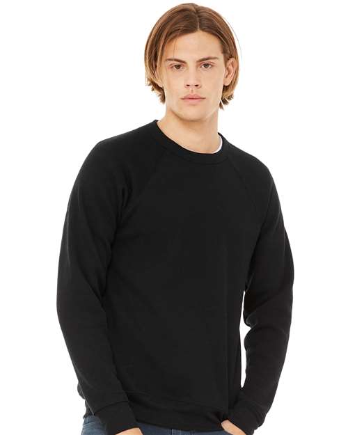 BELLA  CANVAS 3901 Unisex Sponge Fleece Raglan Crewneck Sweatshirt - Front view