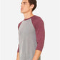 BELLA  CANVAS 3200 Unisex Three-Quarter Sleeve Baseball Tee - Side view
