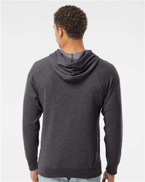 Independent Trading Co. PRM33SBP Unisex Special Blend Raglan Hooded Sweatshirt - Back view