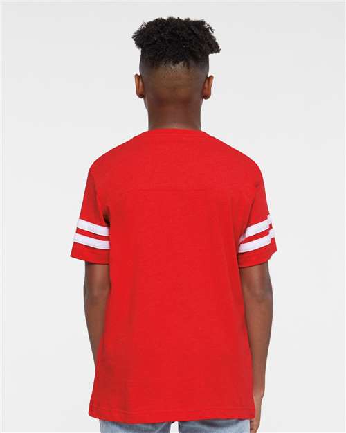 LAT 6137 Youth Football Fine Jersey Tee - Back view