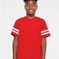 LAT 6137 Youth Football Fine Jersey Tee - Front view