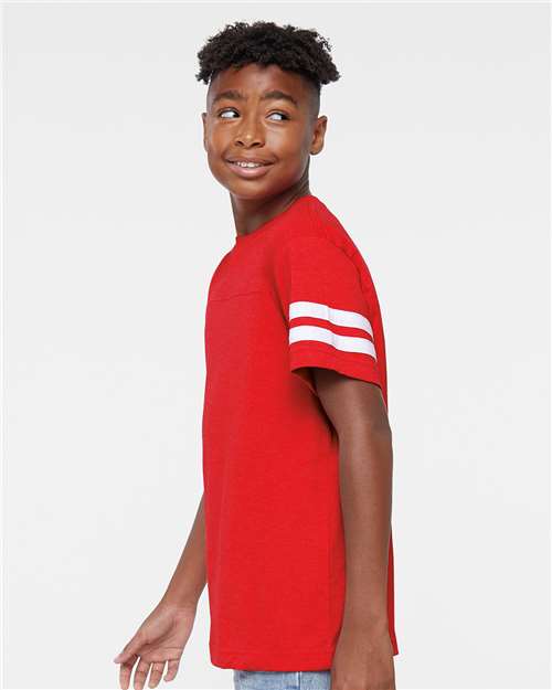 LAT 6137 Youth Football Fine Jersey Tee - Side view