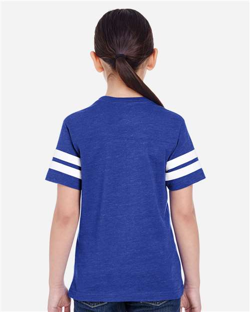 LAT 6137 Youth Football Fine Jersey Tee - Back view