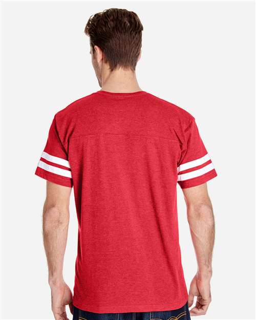 LAT 6937 Unisex Football Fine Jersey Tee - Back view