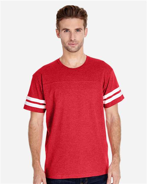 LAT 6937 Unisex Football Fine Jersey Tee - Front view