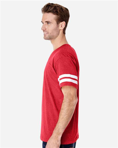 LAT 6937 Unisex Football Fine Jersey Tee - Side view
