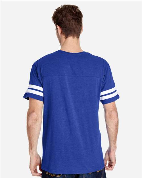 LAT 6937 Unisex Football Fine Jersey Tee - Back view