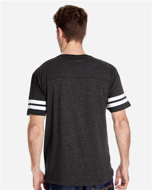 LAT 6937 Unisex Football Fine Jersey Tee - Back view