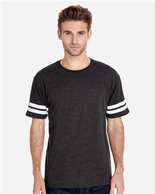 LAT 6937 Unisex Football Fine Jersey Tee - Front view