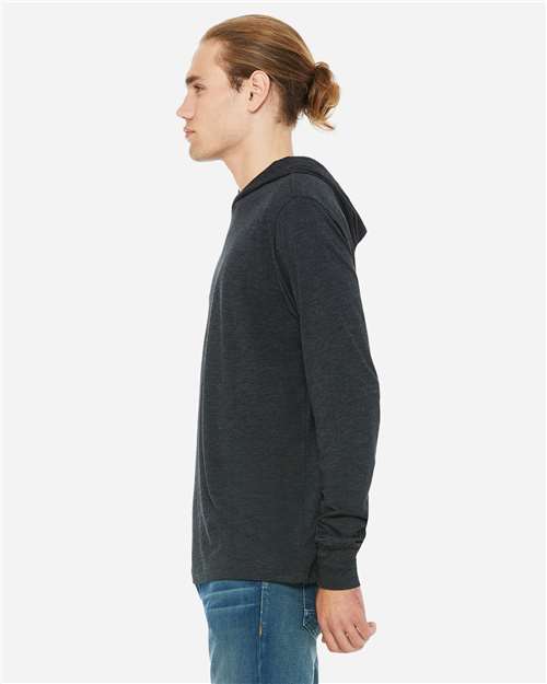 BELLA  CANVAS 3512 Unisex Jersey Hooded Long Sleeve Tee - Side view