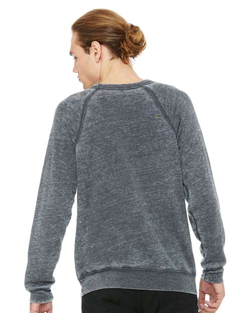 BELLA  CANVAS 3901 Unisex Sponge Fleece Raglan Crewneck Sweatshirt - Back view