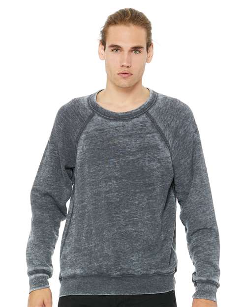 BELLA  CANVAS 3901 Unisex Sponge Fleece Raglan Crewneck Sweatshirt - Front view