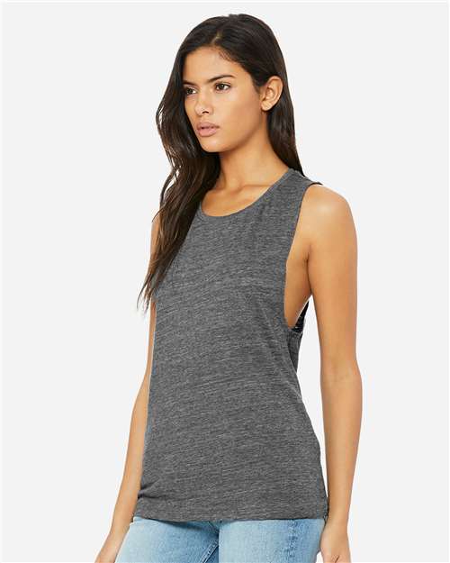 BELLA  CANVAS 8803 Women's Flowy Scoop Muscle Tank - Side view