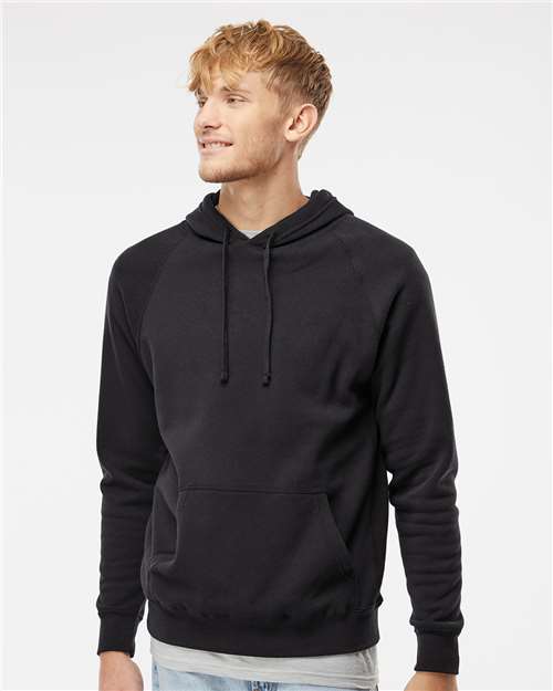Independent Trading Co. PRM33SBP Unisex Special Blend Raglan Hooded Sweatshirt - Front view