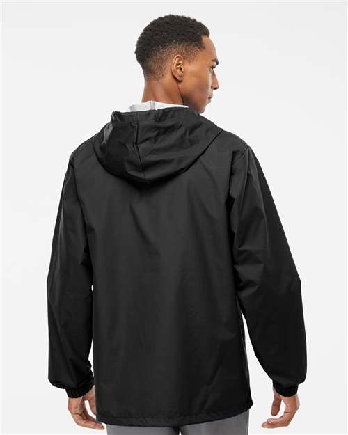 Independent Trading Co. EXP95NB Men's Water-Resistant Hooded Windbreaker - Back view