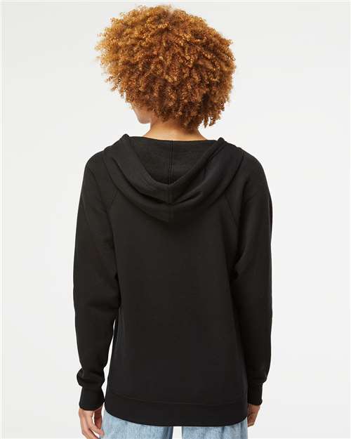 Independent Trading Co. PRM33SBZ Unisex Special Blend Raglan Full-Zip Hooded Sweatshirt - Back view
