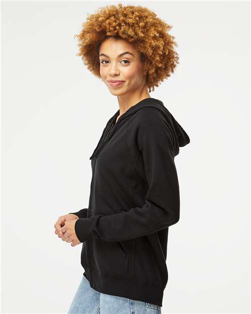 Independent Trading Co. PRM33SBZ Unisex Special Blend Raglan Full-Zip Hooded Sweatshirt - Side view