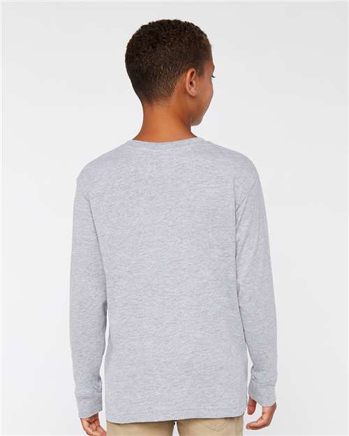 LAT 6201 Youth Fine Jersey Long Sleeve Tee - Back view