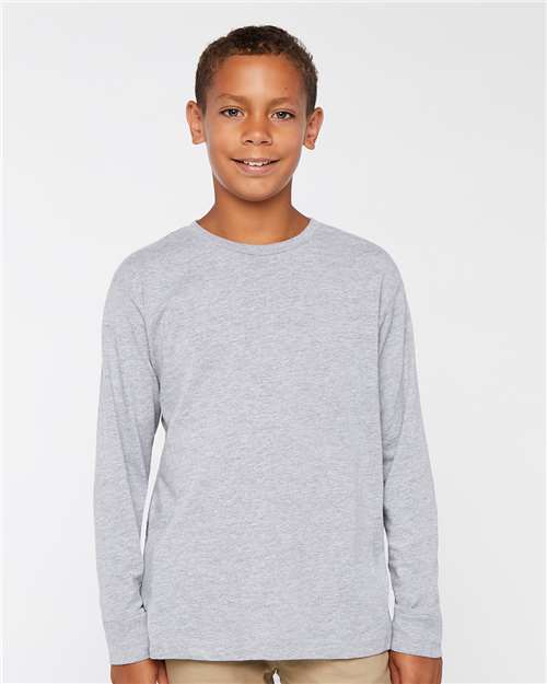 LAT 6201 Youth Fine Jersey Long Sleeve Tee - Front view