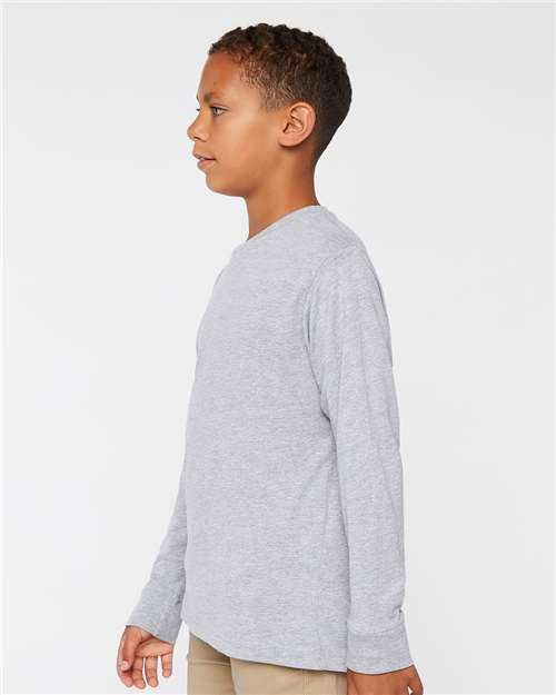 LAT 6201 Youth Fine Jersey Long Sleeve Tee - Side view