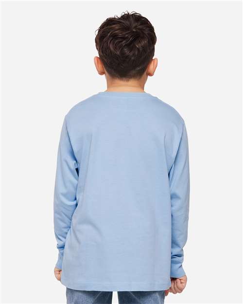 LAT 6201 Youth Fine Jersey Long Sleeve Tee - Back view