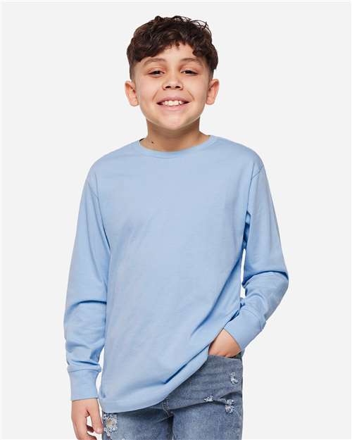 LAT 6201 Youth Fine Jersey Long Sleeve Tee - Front view