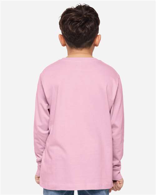 LAT 6201 Youth Fine Jersey Long Sleeve Tee - Back view