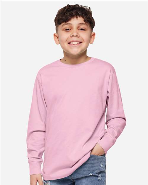 LAT 6201 Youth Fine Jersey Long Sleeve Tee - Front view