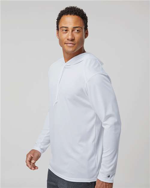 Badger 4105 Unisex B-Core Hooded Long Sleeve T-Shirt - Side view