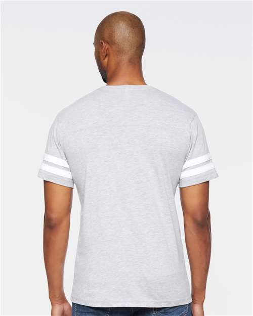 LAT 6937 Unisex Football Fine Jersey Tee - Back view